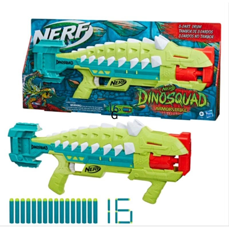 Nerf DinoSquad Armorstrike Dart Blaster Gun Anklyosaurus Dinosaur ปืนเนริ์ฟรุานไดโดเสาร์ พร้อมกระสุน 16นัดคะ