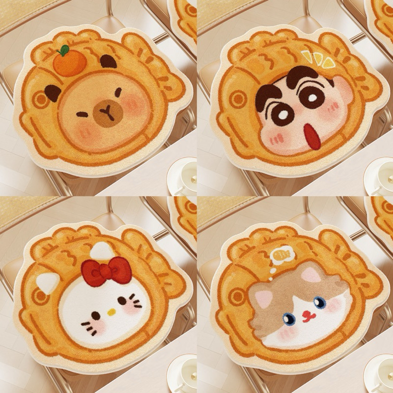 พร้อมส่ง พรม ลายน่ารัก ชินจัง ปลาไทยากิ คิตตี้ คาปิบาร่า แมว rug นอร์ดิก Nordic Style พรมเช็ดเท้า แต่งห้อง 44118