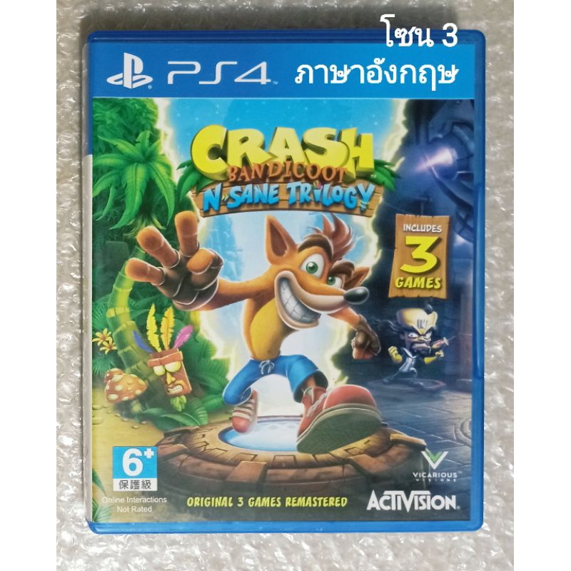 CRASH BANDICOOT N SANE TRILOGY ภาษาอังกฤษ Z3 PS4 R3 PLAYSTATION 4 nsane sand PS5 รวม 1 2 CORTEX STRI