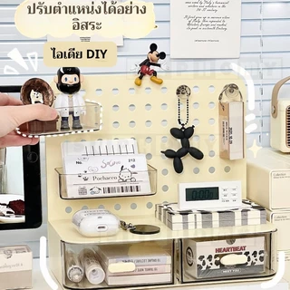ลิ้นชักพลาสติก ตั้งโต๊ะ ชั้นวางเครื่องสำอาง เครื่องเขียน กล่องใส่เครื่องสำอาง กล่องเก็บของอเนกประสงค์ รุ่นตกไม่แตก