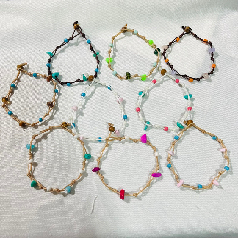 กำไลเชือกเทียนถัก กำไลข้อมือ handmade DIY แบบคล้องมือ พร้อมส่ง