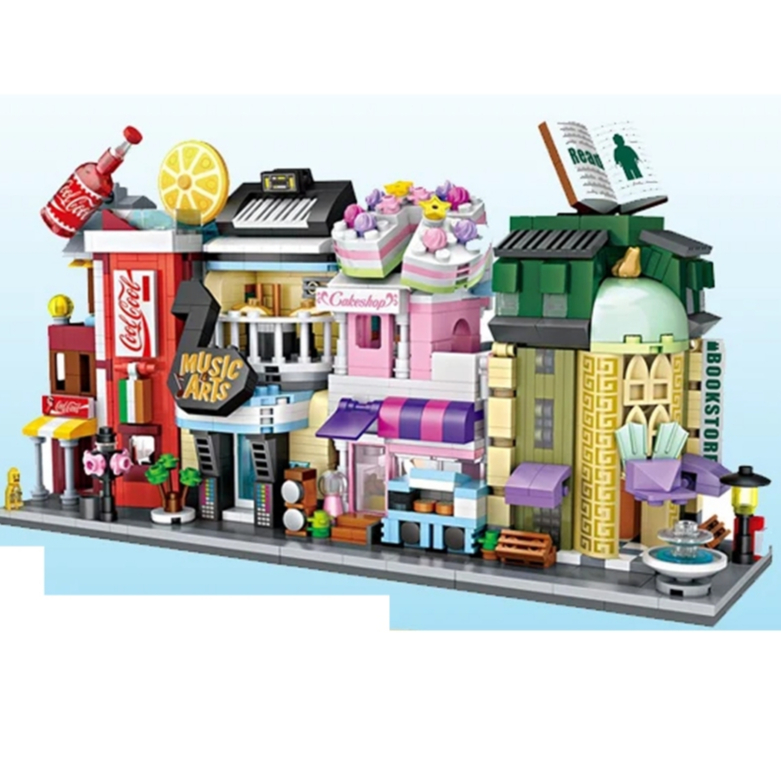 จิ๊กซอ Mini Lego Street mini Series มินิบล็อกเลโก้ เลโก้เสริมพัฒนาการ ร้านจำหน่ายเครื่องดื่ม,ร้านจำหน่ายหนังสือ