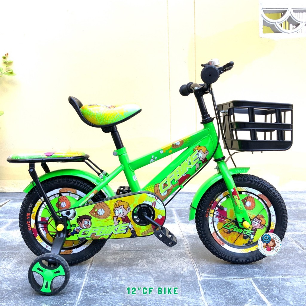 จักรยานเด็ก 12นิ้ว CF BIKE / ZERO มีกระดิ่ง+ตระกร้าหน้า+เบาะท้ายนิ่ม จักรยานเด็กผู้ชาย รถจักรยานเด็ก