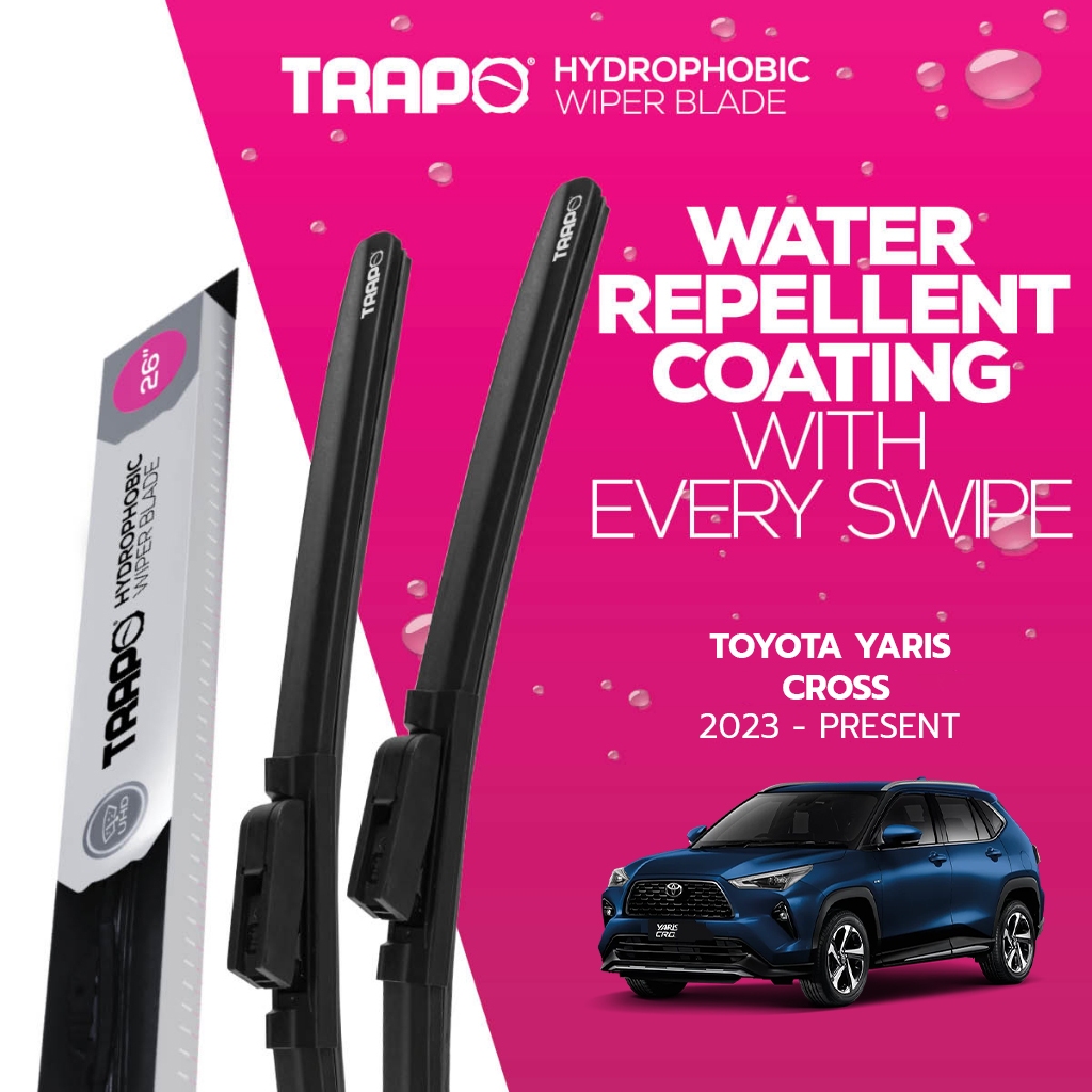 ที่ปัดน้ำฝน Trapo Hydrophobic Toyota Yaris Cross (2023-ปัจจุบัน) 1 คู่