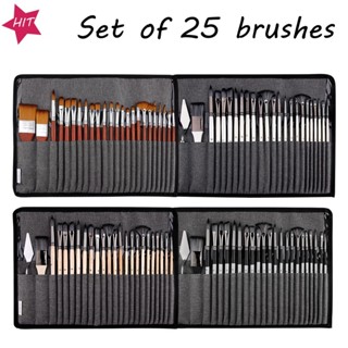 Rextt Nylon Brush ชุดแปรงไนล่อน  ชุด 18/25 ชิ้น  กระเป๋าผ้าใ…