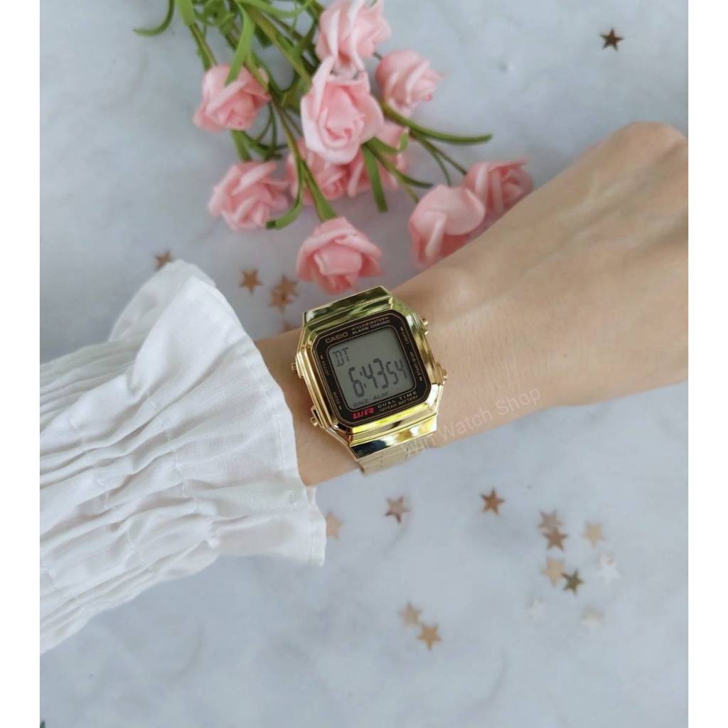 นาฬิกา Casio รุ่น A178WA-1A ,A178WGA-1 นาฬิกาข้อมือดิจิตอล สายสแตนเลส-ของแท้ 100% รับประกันสินค้า 1 ปี