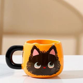 เซตแก้วกาแฟ ของขวัญลายแมวส้มสวยน่ารัก ราคาถูก ชาวออฟฟิศต้องมี ของชำร่วย