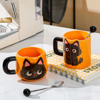 เซตแก้วกาแฟ ของขวัญลายแมวส้มสวยน่ารัก ราคาถูก ชาวออฟฟิศต้องมี ของชำร่วย