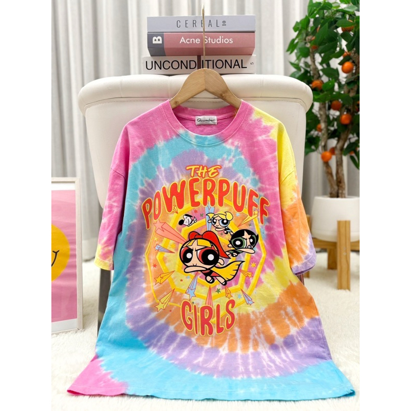 เสื้อยืด⚡️Qcumber⚡️ ลาย PPG2 | สีมัดย้อม