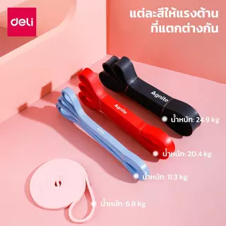 Deli ยางยืดออกกำลังกาย ยางยืดเวทเทรนนิ่ง เชือกยืดออกกำลังกาย อุปกรณ์ออกกำลังกาย สามารถยืดได้ 4เท่า Exercise Rubber