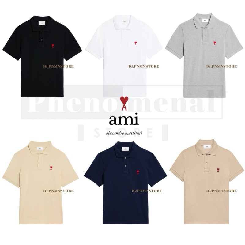 [เก็บโค้ด ลด 30%] เสื้อโปโล AMI Paris Ami de Coeur Polo shirt ของแท้ พร้อมส่ง