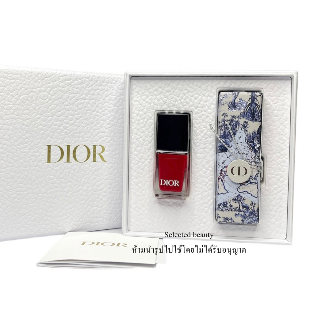 Dior Rouge Lipstick Satin +Dior Vernis Nail สี 999 SET 🌟แพคเกจใหม่ล่าสุด