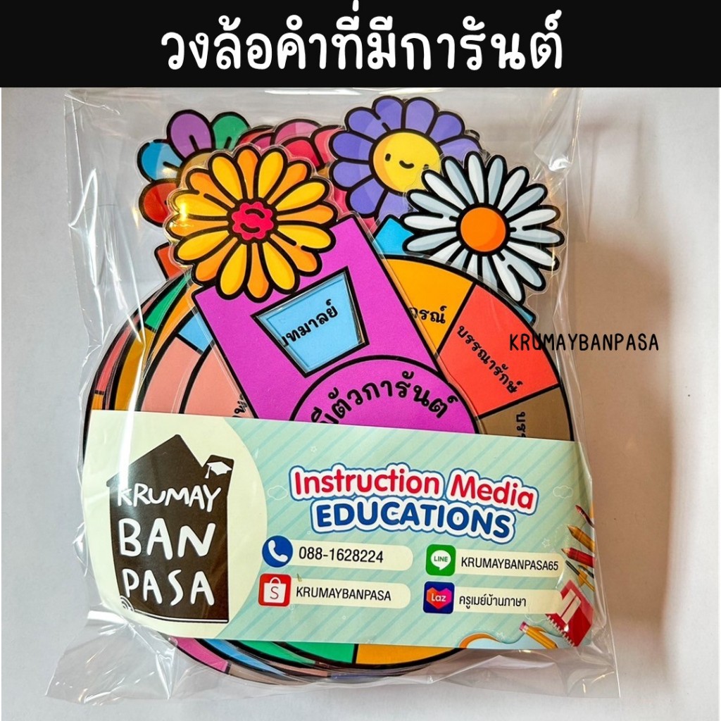 สื่อการสอน 1แถม1 ได้2วงล้อ "คำที่มีการันต์" สื่ิอการสอนภาษาไทย คุณภาพสีสดชัดมาก เด็กๆชอบ