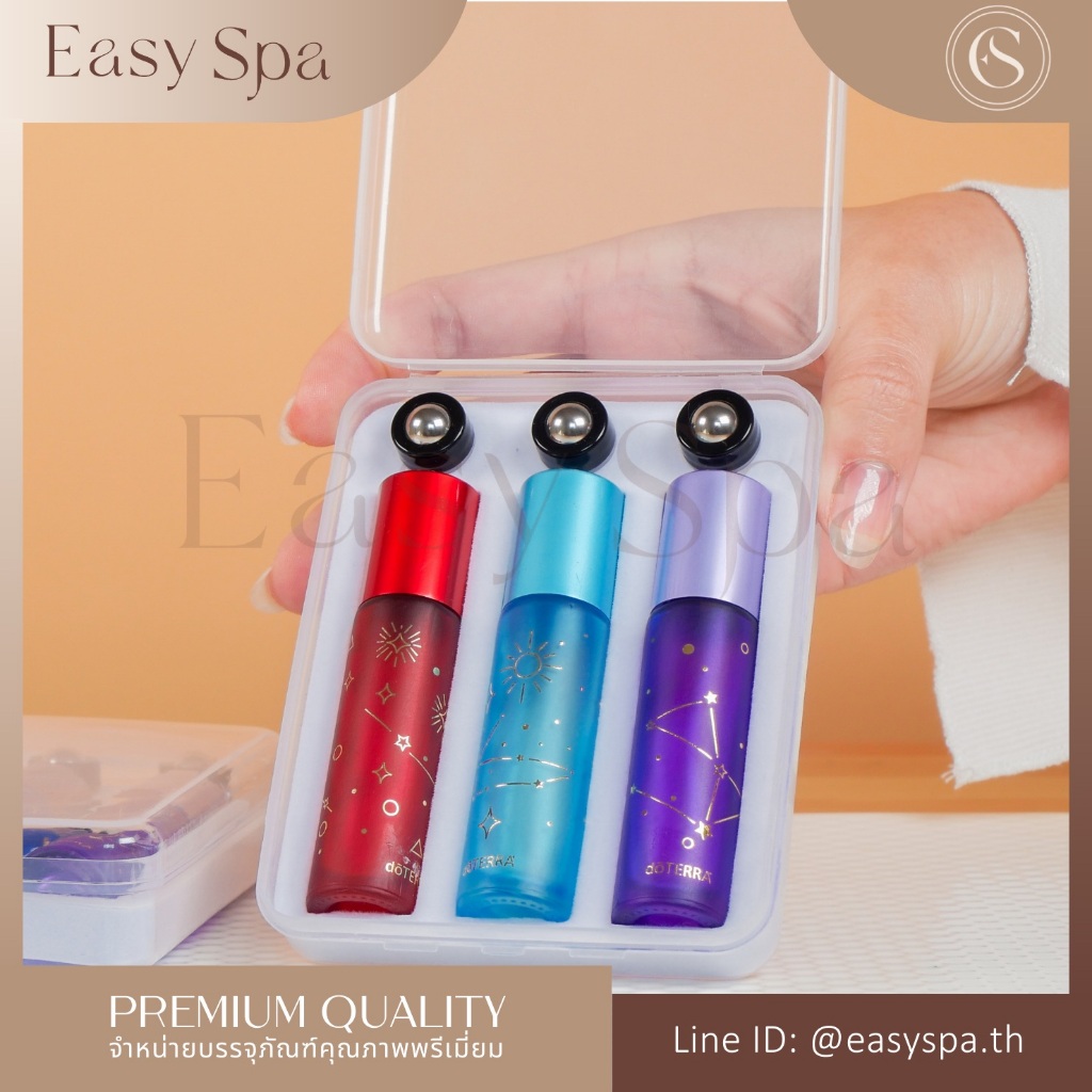 (พร้อมกล่อง) ขวดลูกกลิ้งคริสตัล 10ml Rose Quartz Crystal Gem สวยแบบหรูหรา ขวดลูกกลิ้งคริสตัล ขวดลูกก