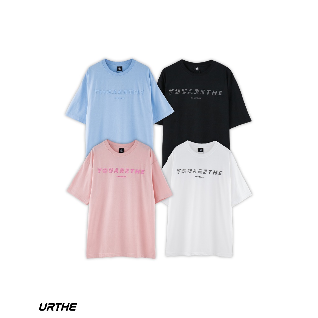 URTHE - เสื้อยืดคอกลม แขนสั้น สกรีนโลโก้ 3D รุ่น 3D PASTEL