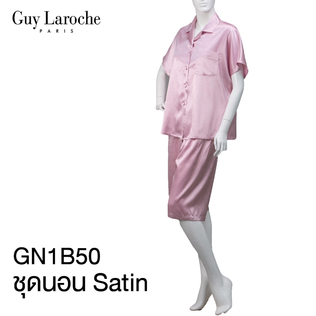 Guy Laroche ชุดนอน เสื้อ+กางเกง  ผ้าซาตินผิวสัมผัส นุ่ม ลื่น เย็นสบาย รุ่น GN1B50