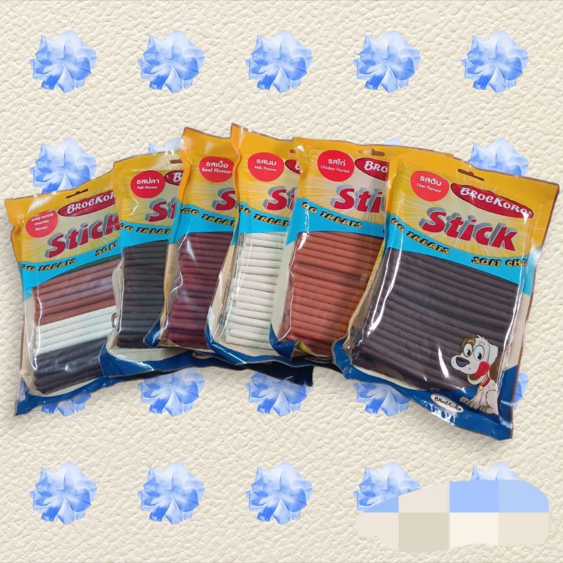 ขนมสุนัข เส้นนิ่มสติ๊ก Brockoro ขนาด 500 กรัม