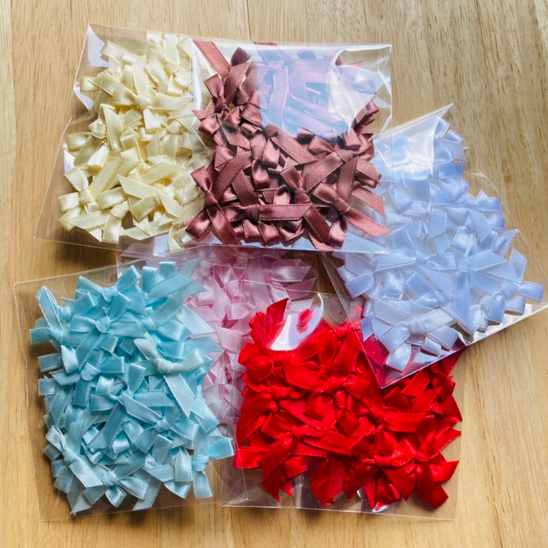 โบว์จิ๋ว ริบบิ้น ตกแต่ง Diy ผ้าซาติน แพ๊ค 50 ชิ้น