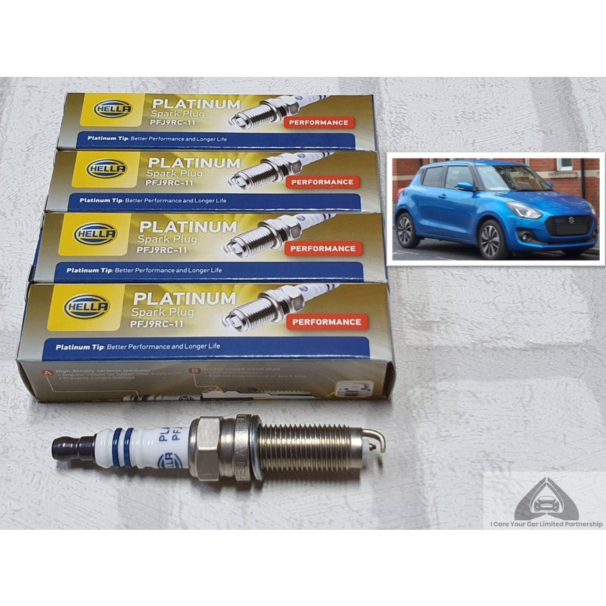 หัวเทียน แพลทตินัม Suzuki Swift AZ ( ตั้งแต่ 2018 - ) ชุด 4 หัว ระยะการใช้งาน 60000 กม : Hella PFJ9RC-11