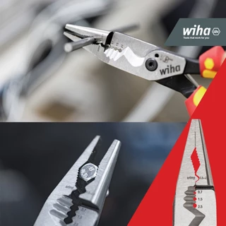 Wiha คีมมัลติฟังก์ชั่น 8in1 ยาว 225มม VDE ฉนวนไฟฟ้า 1000V, Z 13 0 09 225, คีมตัด คีมปอก Multifunction electric pliers