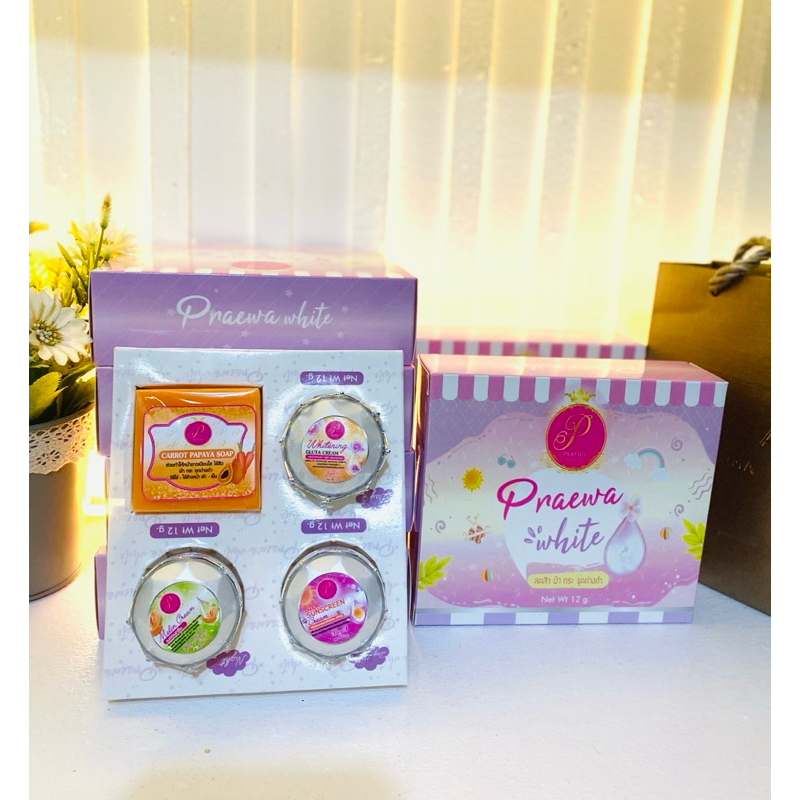 ของแท้รับประกัน พร้อมส่ง ครีมแพรวาไวท์(Praewa White) ของแท้💯%ขนาด12g.ครบชุด