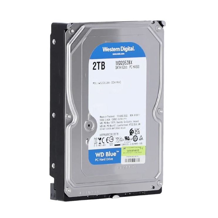2 TB 3.5" HDD (ฮาร์ดดิสก์ 3.5 นิ้ว) WD BLUE - 7200RPM SATA3 (WD20EZBX)