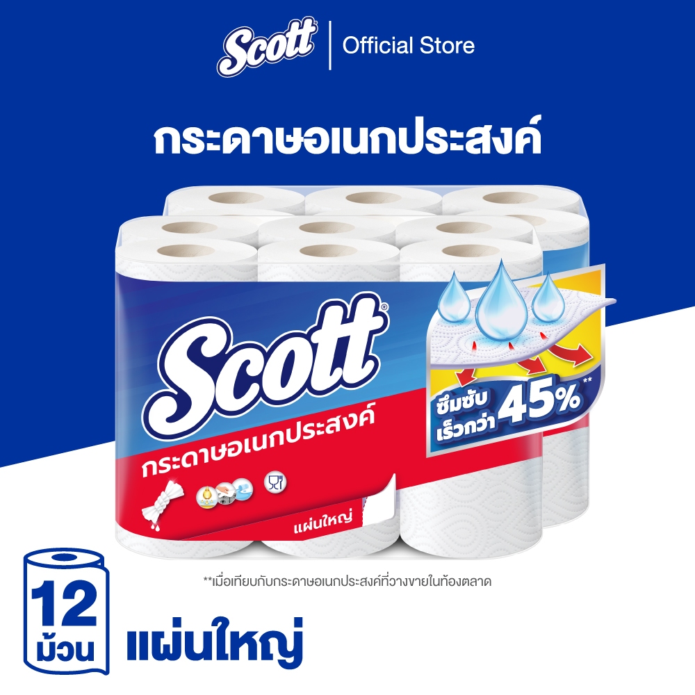Scott Towel สก๊อตต์® กระดาษซับเอนกประสงค์ บิ๊กโรล รวม 6 ม้วน x 2