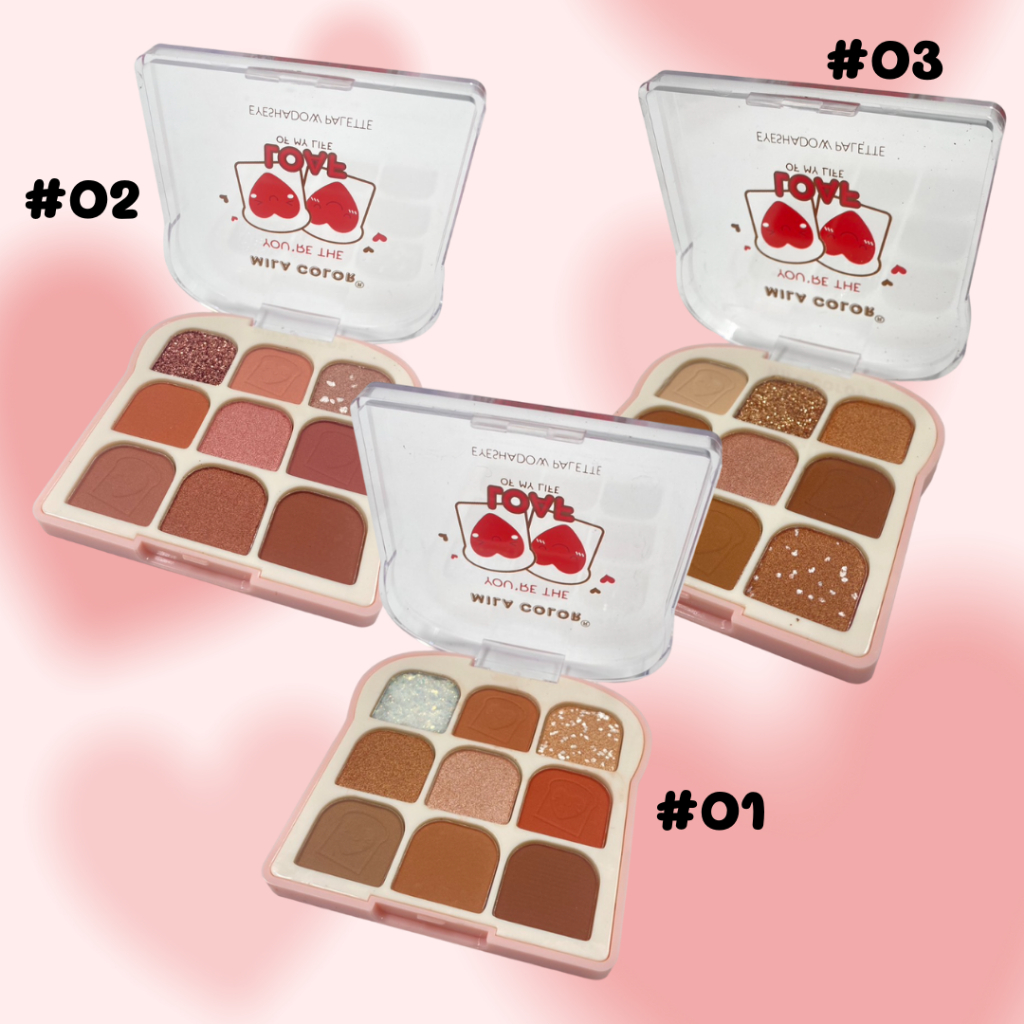 MC5058 MILA COLOR EYESHADOW PALETTE อายแชโดว์ พาเลท  เนื้อแมทต์+ชิมเมอร์ ขนาดพกพา สีสวย.020