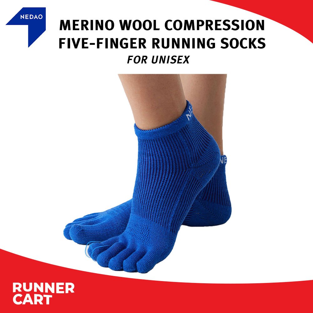NEDAO Merino Wool Compression Five-Finger Running Socks