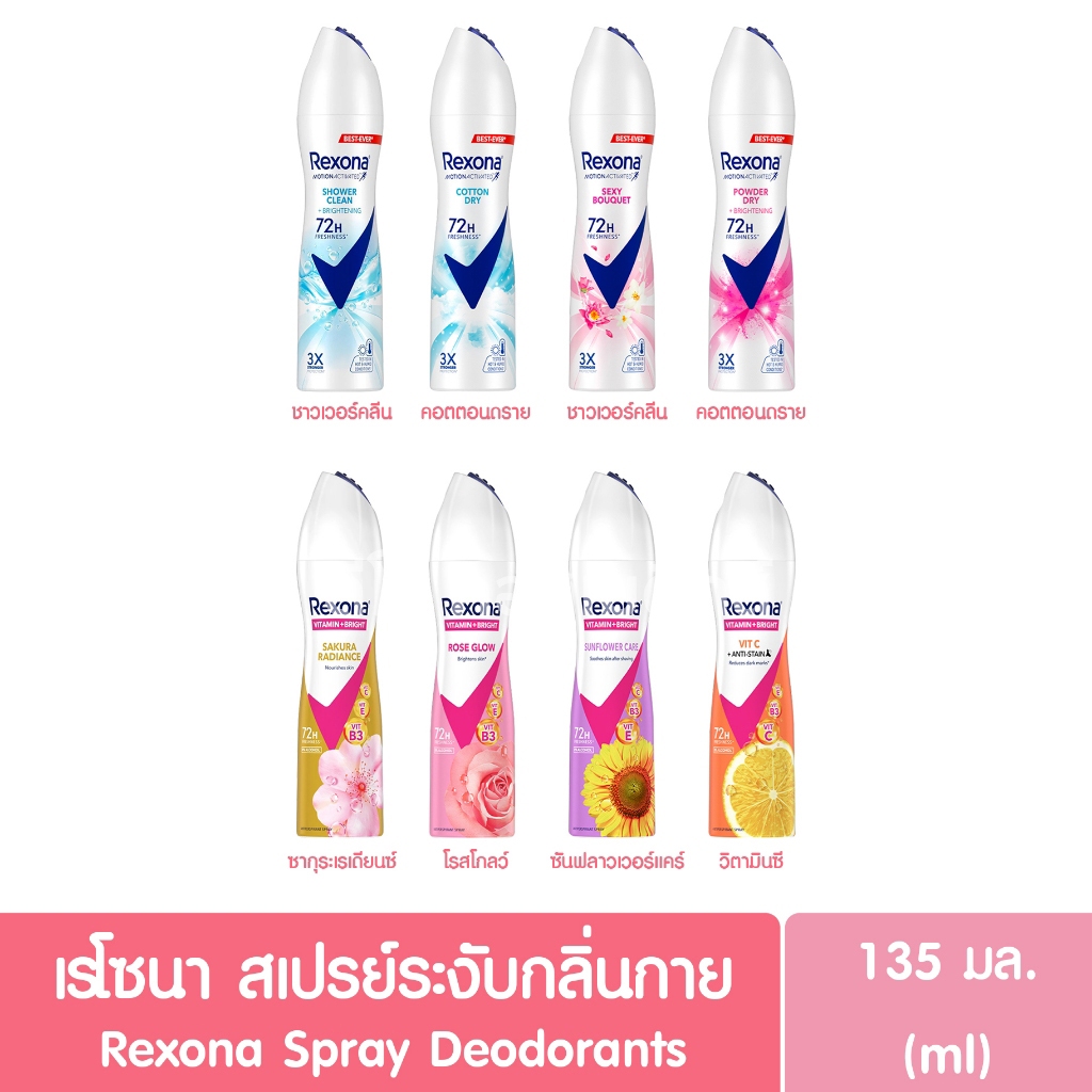 Rexona เรโซนา สเปรย์ระงับกลิ่นกาย 135 มล.