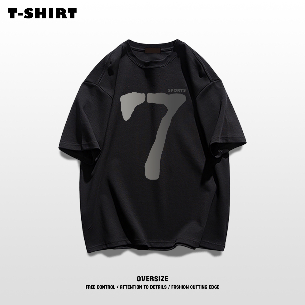 You-T สไตล์วินเทจ เสื้อยืดOversize สินค้าขายดี เนื้อผ้าเกรดพรีเมียม คอกลมไม่ยืดไม่ย้วย ลาย "7"