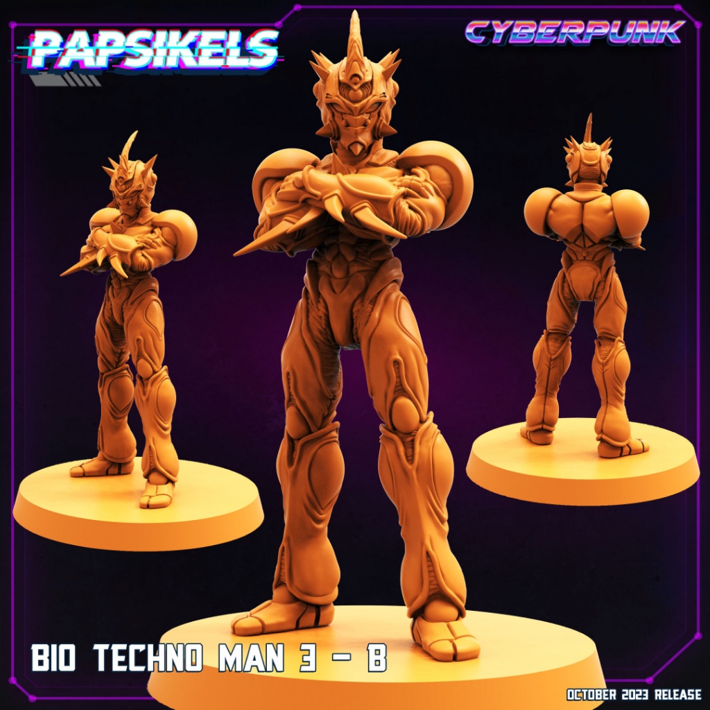 Bio Techno Man 3 [B] - Bio-Booster - Humanoid / 32mm scale 3D printed miniature PSK