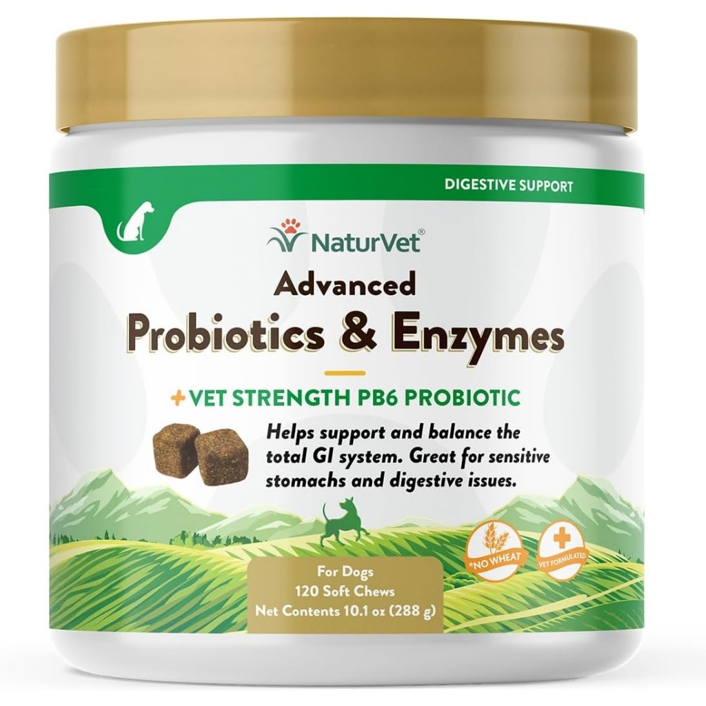 NaturVet Advanced Probiotics & Emzymes เอมไซม์ธรรมชาติ เสริมระบบย่อย ดูดซึมสารอาหาร (120เม็ดขนม)