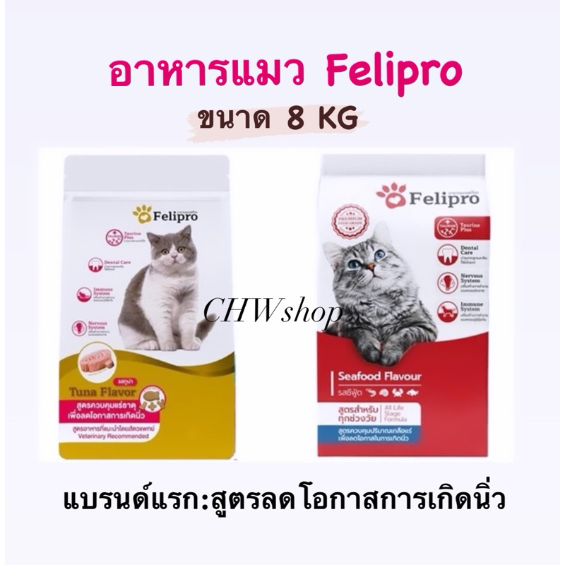 ไลฟ์ลดทุกวัน อาหารแมว Felipro รสทูน่า/ซีฟู้ด ขนาด 8 kg. อาหารแมวสูตรควบคุมแร่ธาตุ ลดโอกาสการเกิดนิ่ว