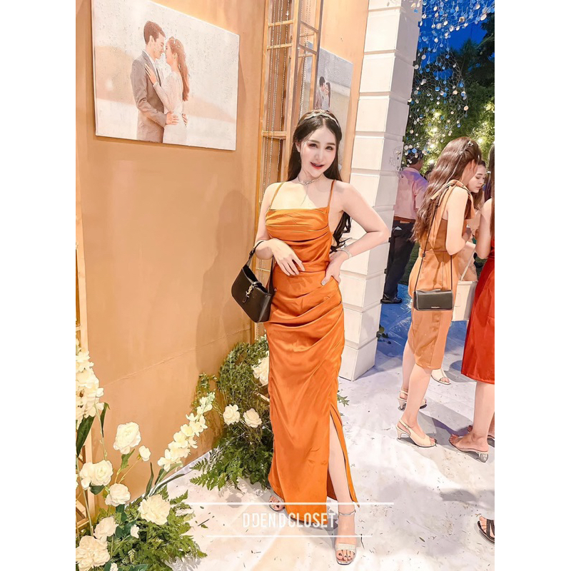 เดรสน้ำตาล Ddent closet ไซส์ M