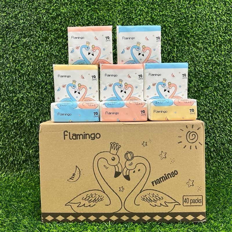 [ ยกลัง ] กระดาษทิชชู 40 ห่อ ไร้ฝุ่น ราคาถูก ทิชชู่ฟามิงโก้ ยกลัง 1 ลัง 40 แพค 1 แพค 210 แผ่น (70 ดึง)