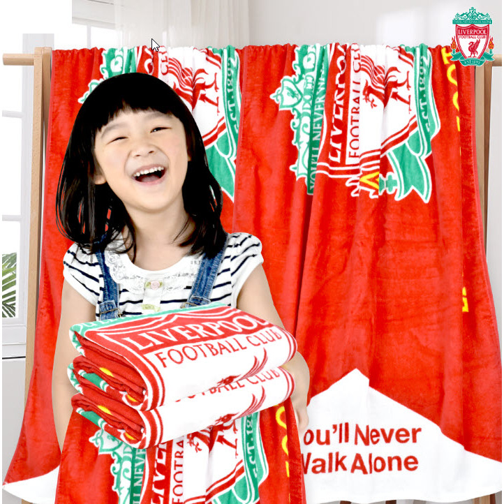 ลิเวอร์พูล ลิขสิทธิ์แท้ ลายขอบขาว ผ้าเช็ดหน้า ผ้าเช็ดหัว (16 x 27 นิ้ว) Liverpool Football Club Lice