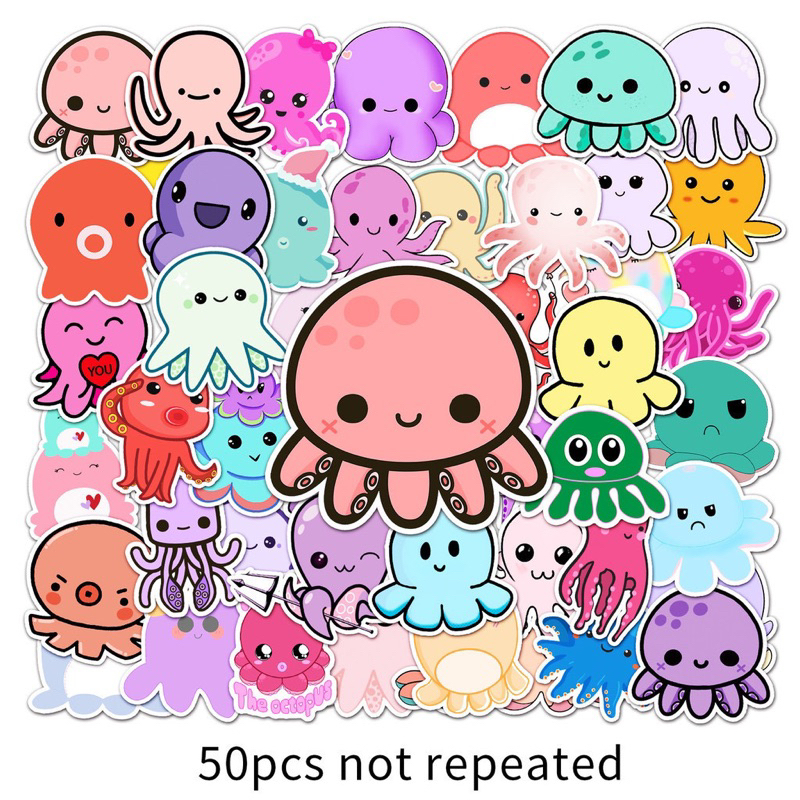 สติ๊กเกอร์ ปลาหมึก 795 เบบี้ชาร์ค 50ชิ้น น้องน่ารักมาก ปลา ฉลาม เบบี้ ชาค ชาร์ค ปลาฉลาม เพลง การ์ตูน baby shark เด็ก