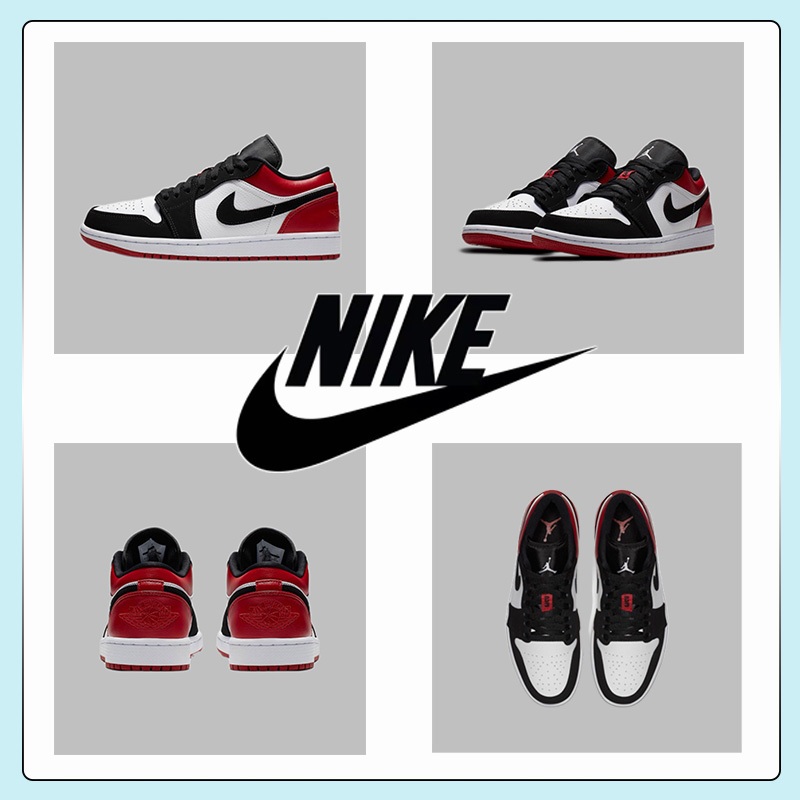 🔥แท้100%🔥รองเท้า Nike AIR JORDAN 1 LOW BLACK TOE รองเท้ากีฬาชายและหญิง