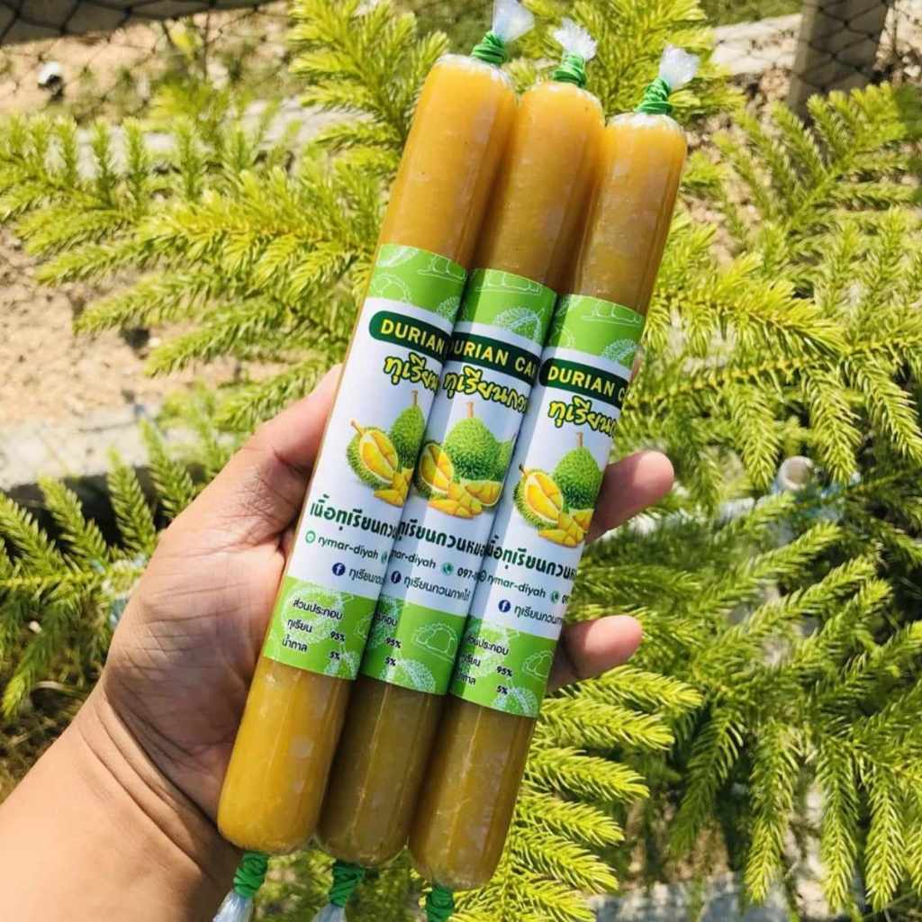 ทุเรียนกวน ทุเรียนกวนหมอนทอง (100 กรัม 3 แท่ง) =300กรัม ไม่ผสมแป้ง หอม อร่อย จากโรงงานเจาะไอร้อง สินค้ามีพร้อมส่ง
