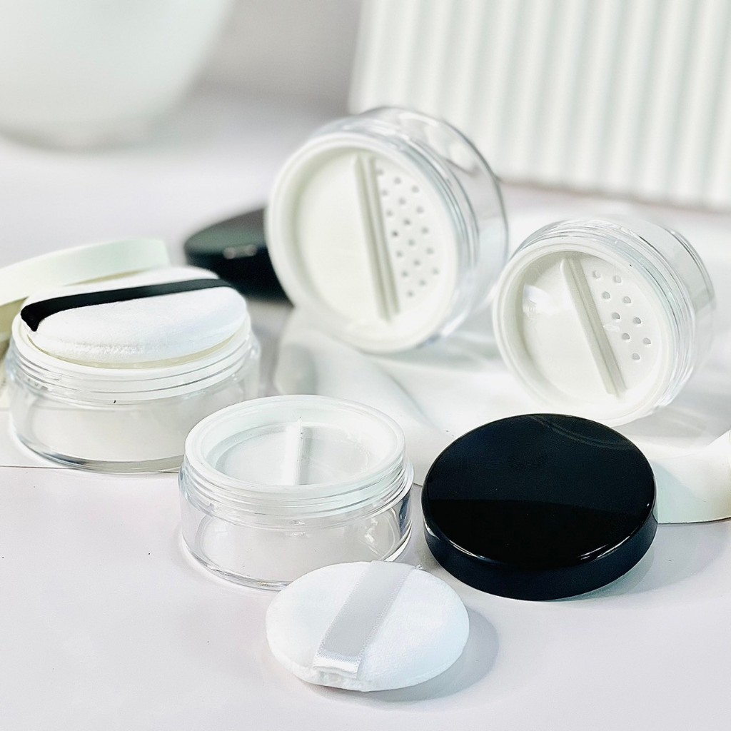 ตลับแป้งเปล่า รุ่นตะแกรงหมุนปิด พกง่ายมีฝาหมุนกันหก **ส่งจากไทย** ส่งไว งานพรีเมี่ยมระดับเคาเตอร์แบนด์ ขายพร้อมพัฟ