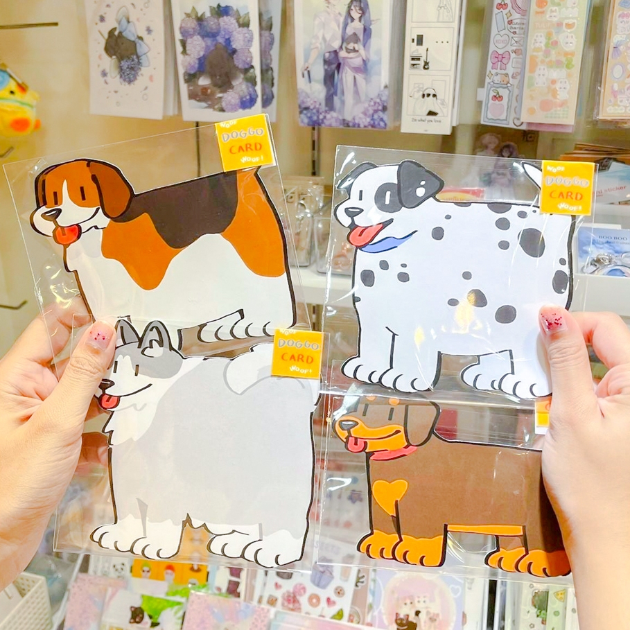 มีสินค้าใหม่ด้วยนะ Die-cut postcard ไดคัตโปสการ์ด Doggo card ลายน้องหมาหลากหลายพันธ์ุ อ้วงตันน่ารัก [ZKYSTUDIO]