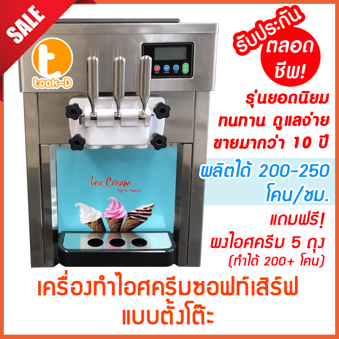 เครื่องทำไอศครีมซอฟท์เสิร์ฟ ตั้งโต๊ะรุ่น BQL-7225T การันตีถูกที่สุด (soft serve,ไอติมซอฟเสริฟ,ซอฟท์ค