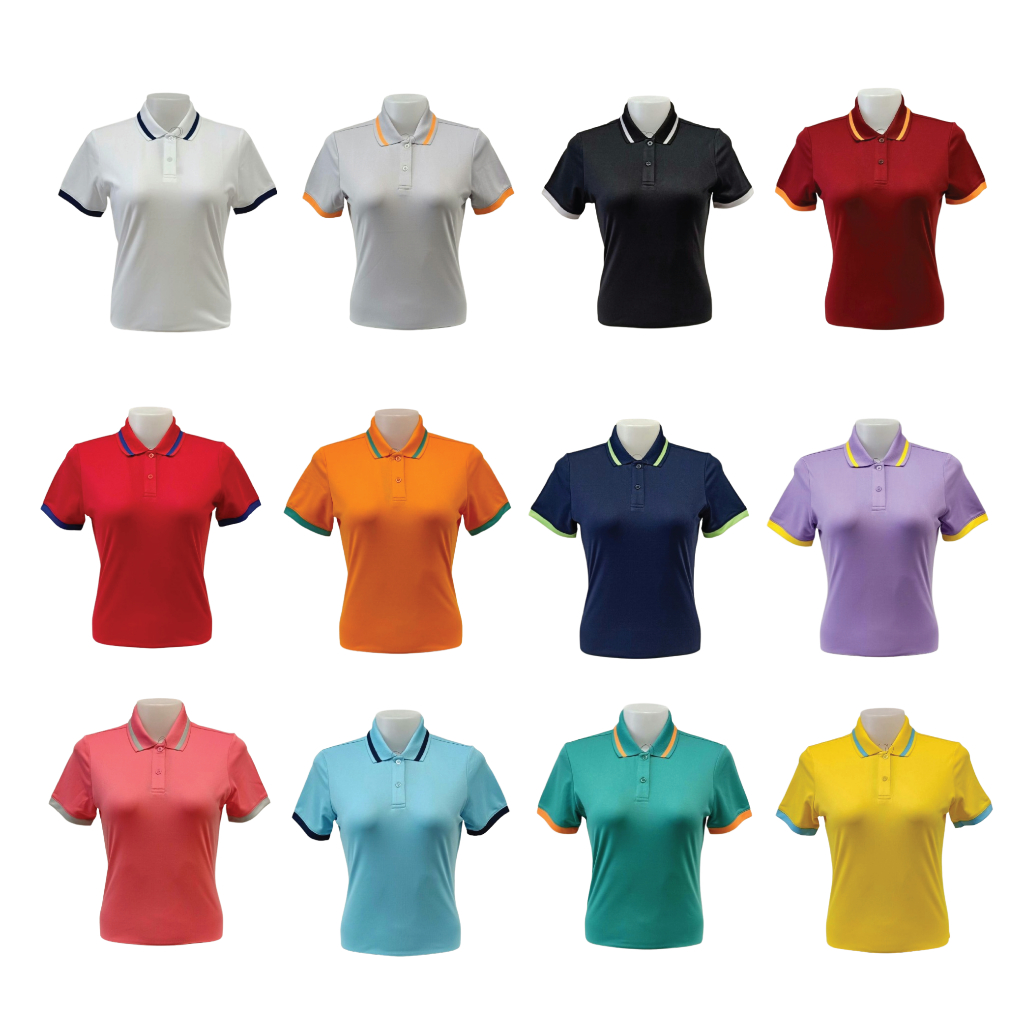 Poligan S(โพลิแกน เอส)เสื้อโปโล ไม่มีกระเป๋าเสื้อ POLIGAN S Lite รหัสสินค้า PS014 เสื้อโปโลหญิง มี 12 สี ขนาด S - 3XL