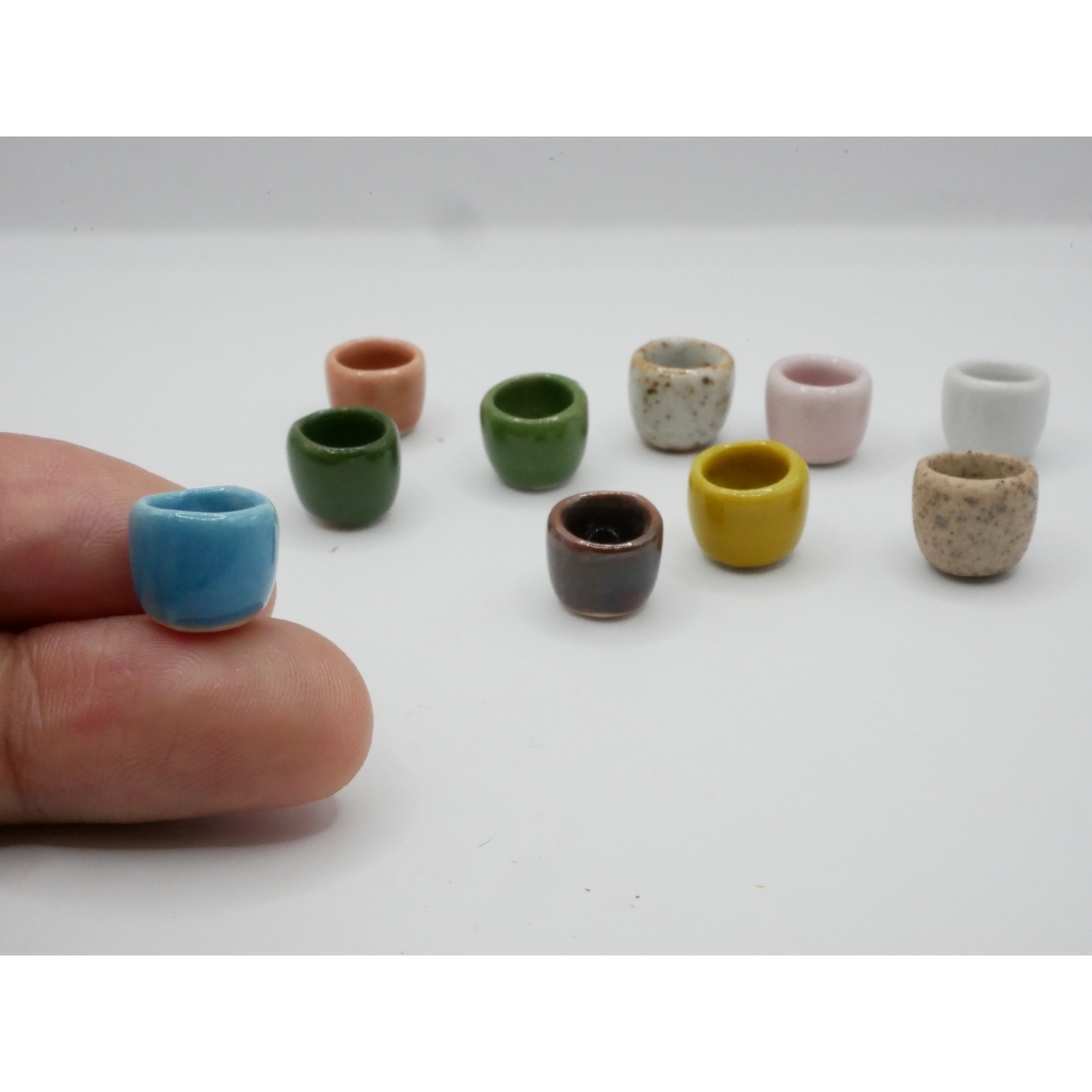 ถ้วยจิ๋ว แก้วจิ๋ว (ราคา/ชิ้น) งานเซรามิค ความสูง 0.8 ซม. ถ้วย แก้ว ของตกแต่ง