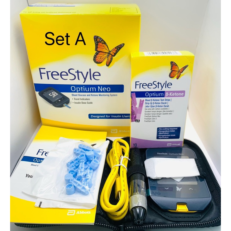 FreeStyle Optium Neo Meter MMOL/L เครื่องตรวจค่าคีโตน&ค่าน้ำตาล พร้อมแผ่นตรวจ