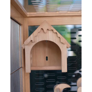 LP175 บ้านนก คอนนก อุปกรณ์ตกแต่งกรงนก สำหรับนกเล็ก เช่นฟอพัส ทำจากไม้ยางพาราเกรดA สวยงาม แข็งแรง