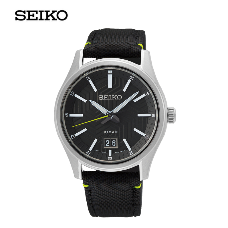 SEIKO Quartz นาฬิกาข้อมือ (ไซโก) รุ่น SUR517P ขนาด 39.5 mm สีดำ