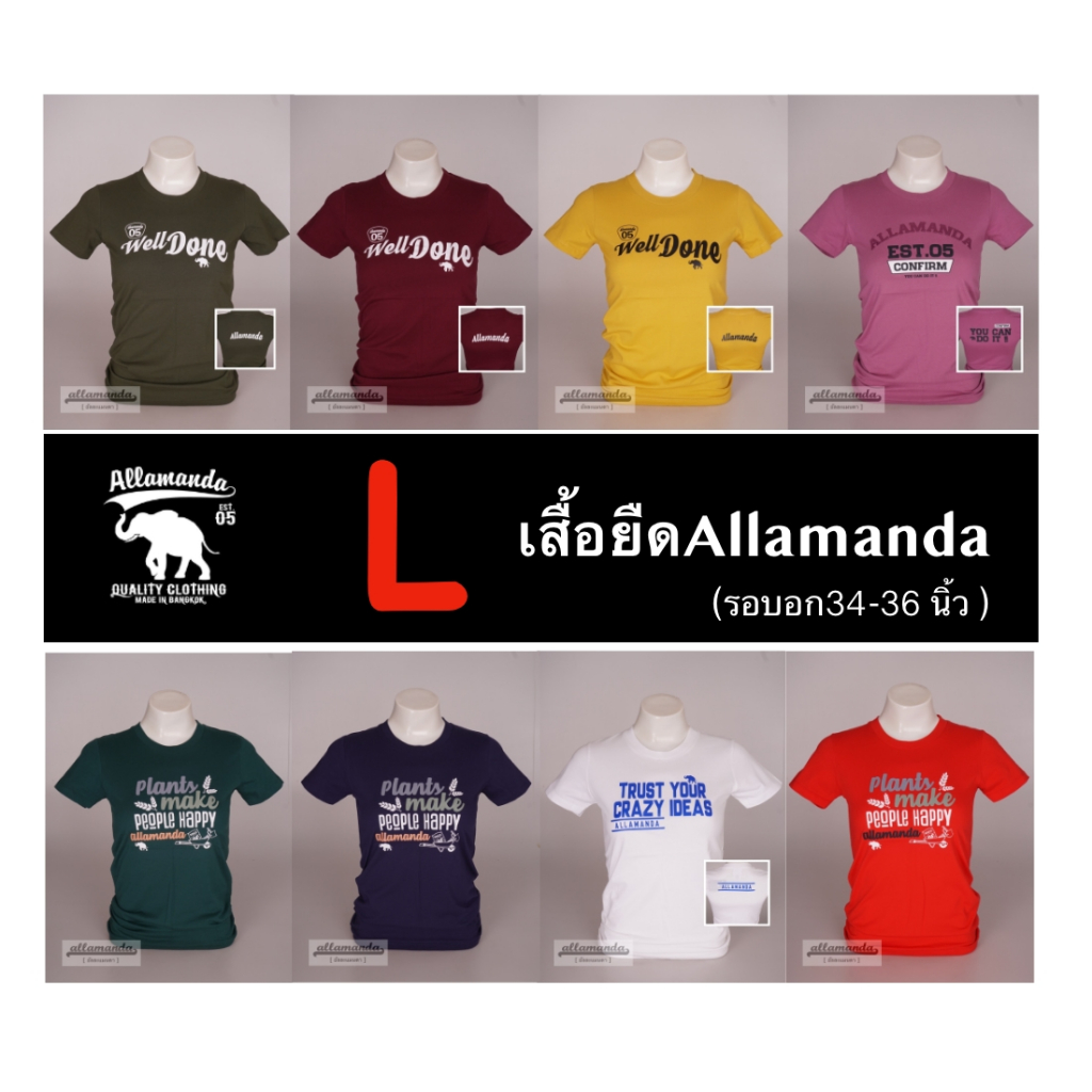ลด80.-Allamanda Sale ไซส์ L รวมลาย เสื้อยืดผู้หญิง (รอบอก 34-36 นิ้ว) By AEIOU สินค้าลิขสิทธิ์แท้