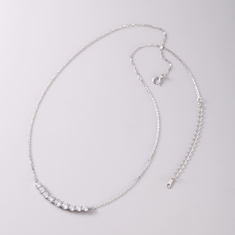 สร้อยคอฝังเพชร Moissanite (โมอีส) พร้อมใบเซอร์GRA